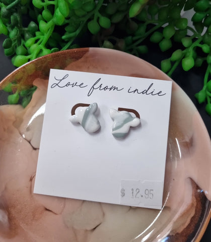 Sage flower earrings