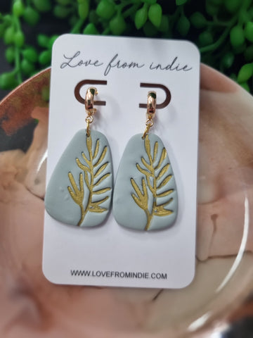 Sage flower earrings