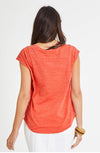 SUMMER V-NECK TEE- CLAY