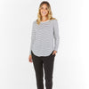 MEGAN LONG SLEEVE TOP- BLACK STRIPE