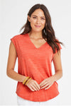 SUMMER V-NECK TEE- CLAY