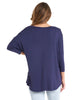 MILAN 3/4 SLEEVE TOP - NAVY