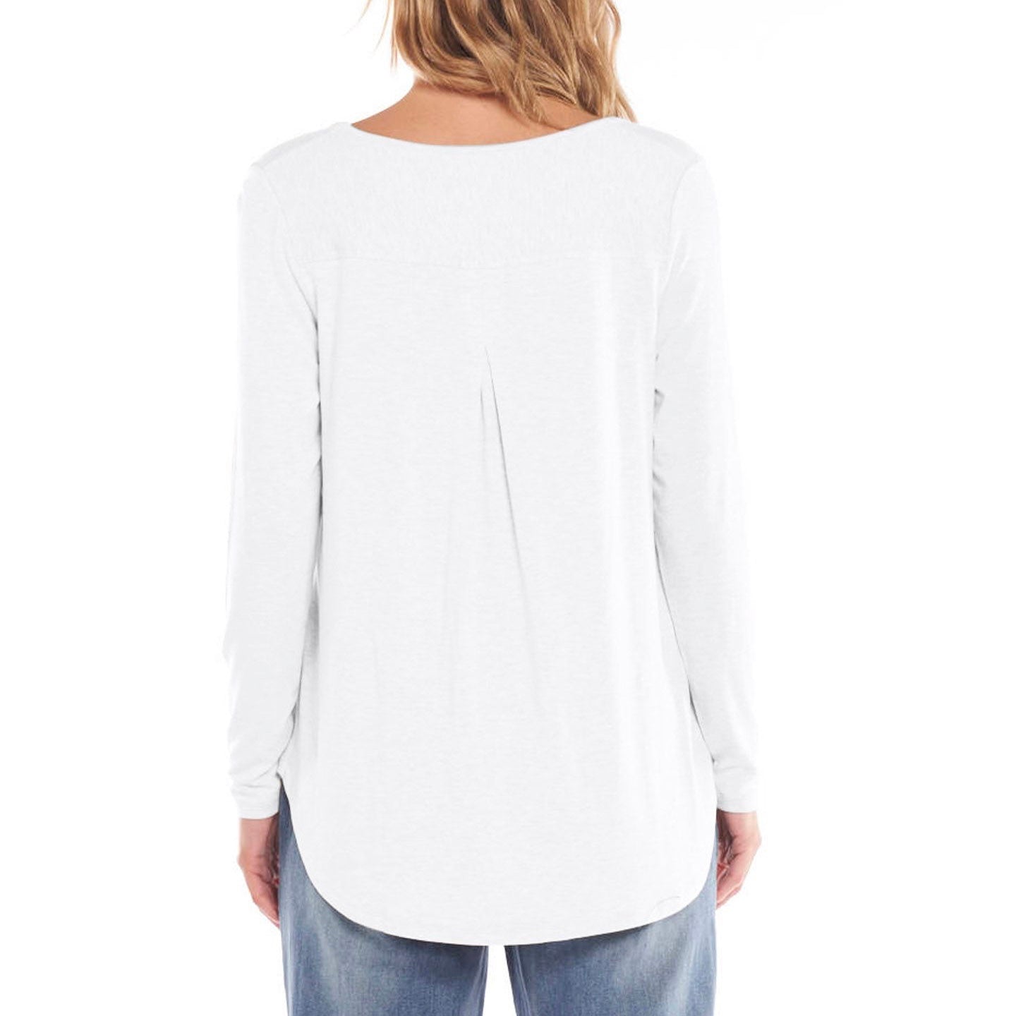 EVANNA LONG SLEEVE TOP - WHITE
