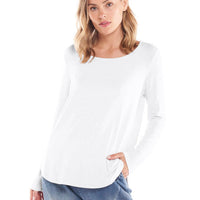 EVANNA LONG SLEEVE TOP - WHITE