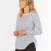 MEGAN LONG SLEEVE TOP- BLACK STRIPE